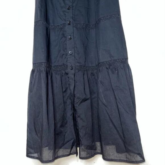 NWOT Reformation Dianne Organic Cotton Midi Dress Black Size 6 - Picture 7 of 8